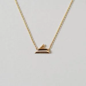 Gold Paper Plane Initial Necklace