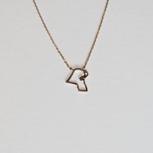 Kuwait Map Necklace, 18k Gold
